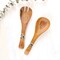 Natural Wood Salad Servers Set of 2 with Hand-Carved Olive Wood and Batik Bone Inlay